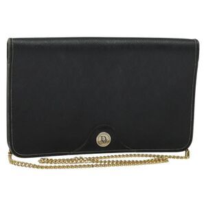 Christian Dior Vintage Honeycomb Chain Canvas Black Canvas Bag (Pre-Owned)